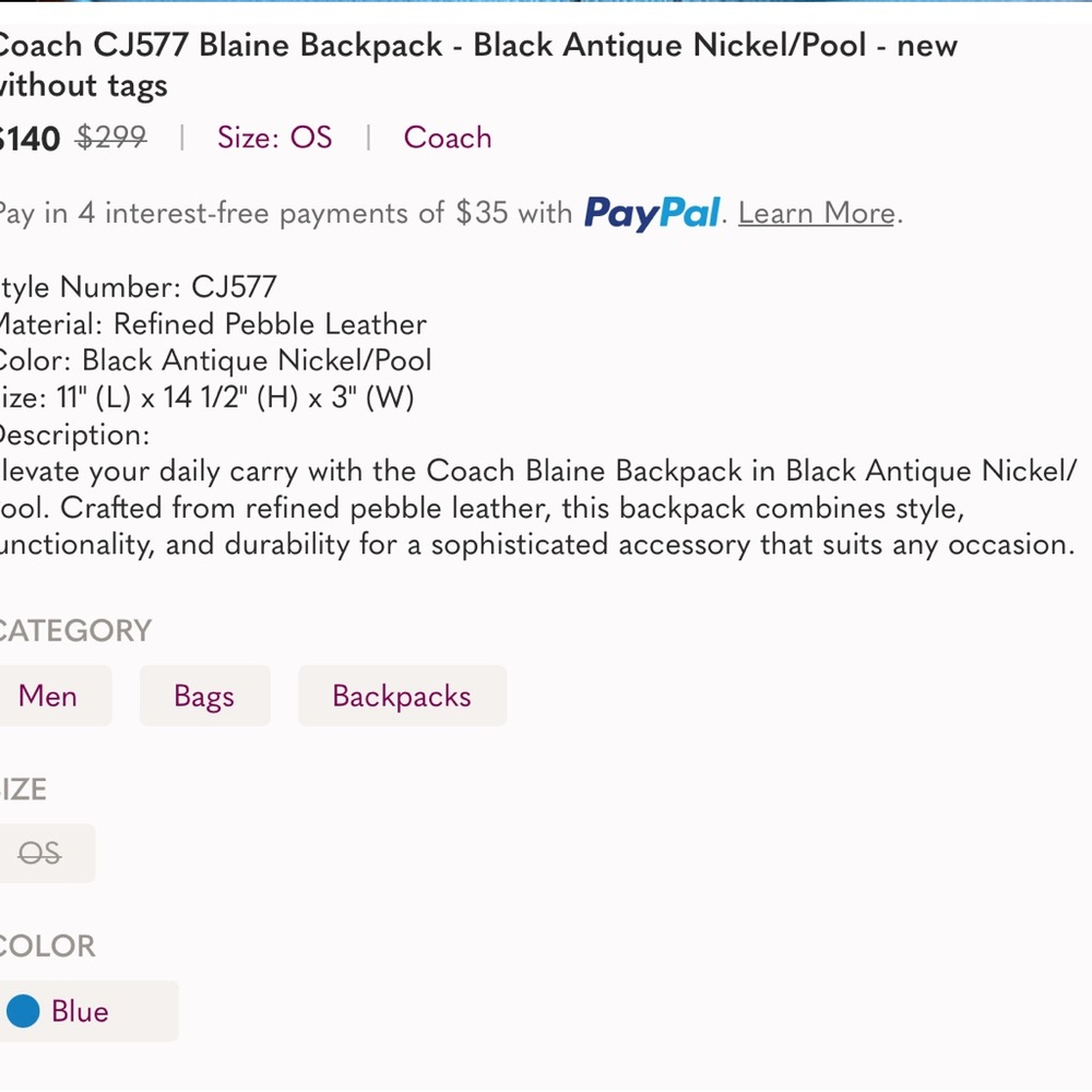 Coach Backpack - image 6